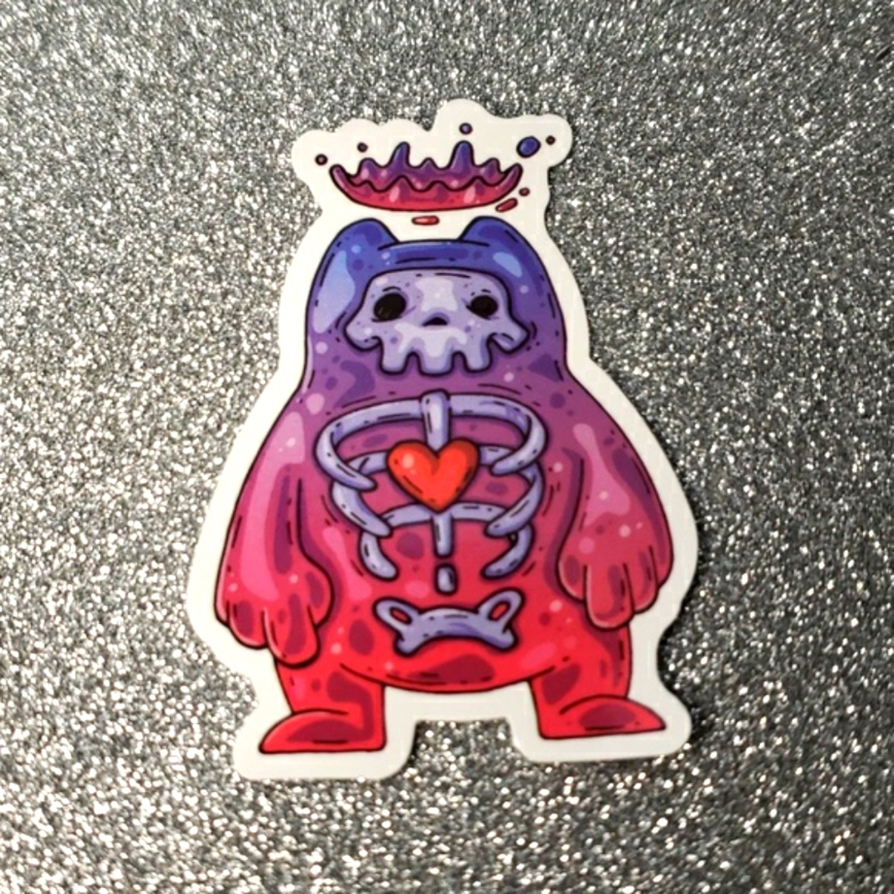 Art GOTHIC PASTEL jelly bear heart crown waterproof sticker